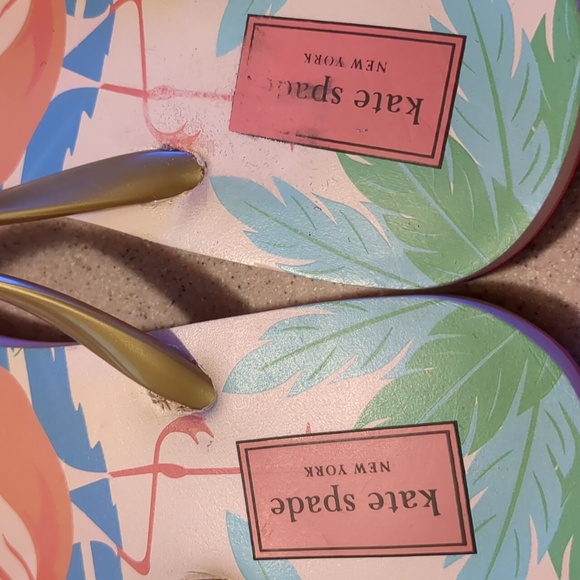 Kate spade Nassau flamingo flip flops/thong/sandals/shoes size 7-8 - Picture 11 of 12